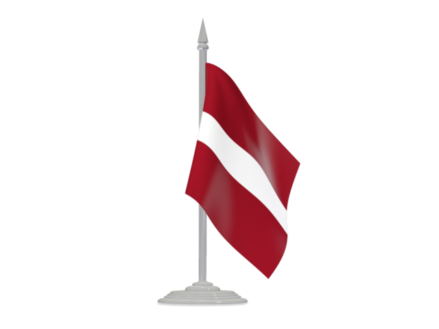 Flag with flagpole. Download flag icon of Latvia at PNG format