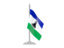 Lesotho. Flag with flagpole. Download icon.