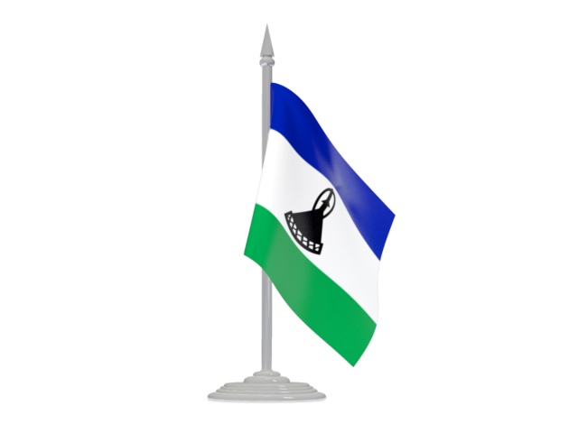 Flag with flagpole. Download flag icon of Lesotho at PNG format