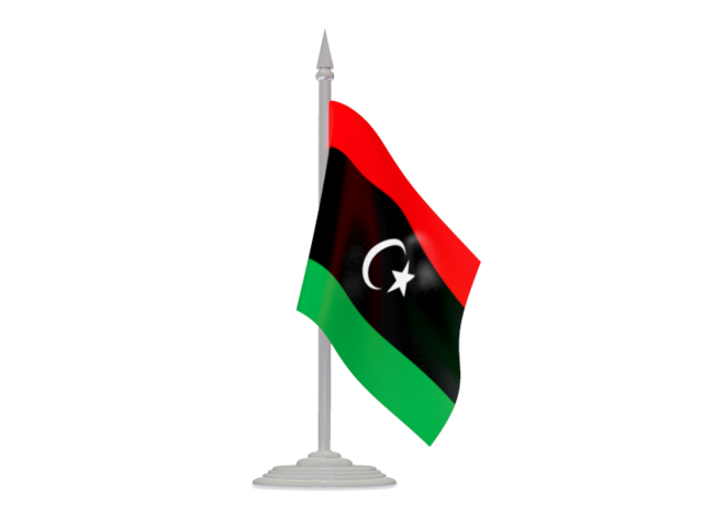 Flag with flagpole. Download flag icon of Libya at PNG format