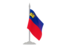 Liechtenstein. Flag with flagpole. Download icon.