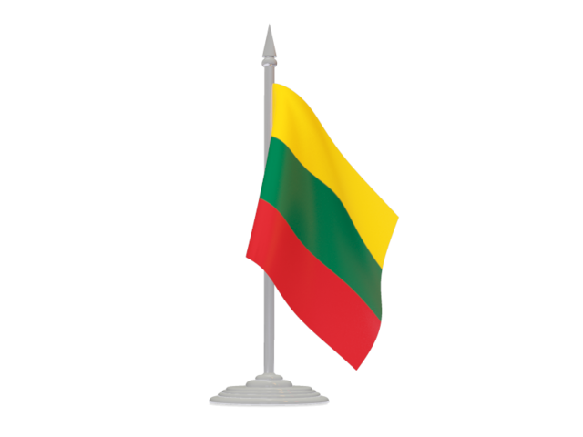 Flag with flagpole. Download flag icon of Lithuania at PNG format