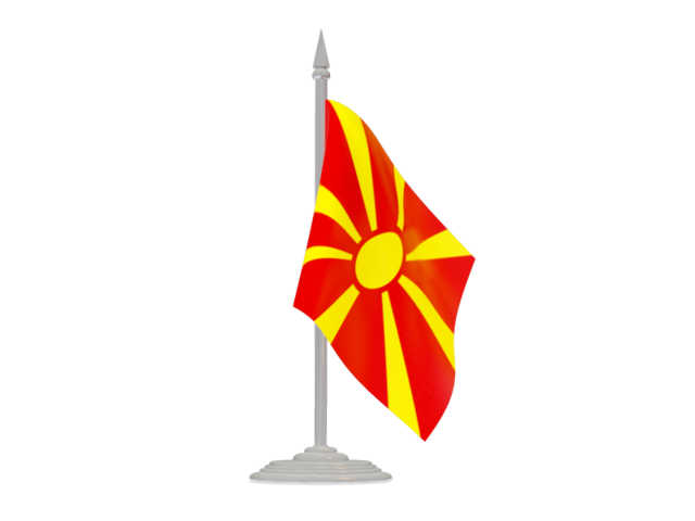 Флаг с флагштоком. Скачать флаг. Македония
