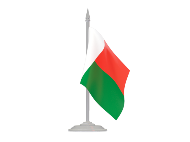 Flag with flagpole. Download flag icon of Madagascar at PNG format