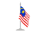 Malaysia. Flag with flagpole. Download icon.