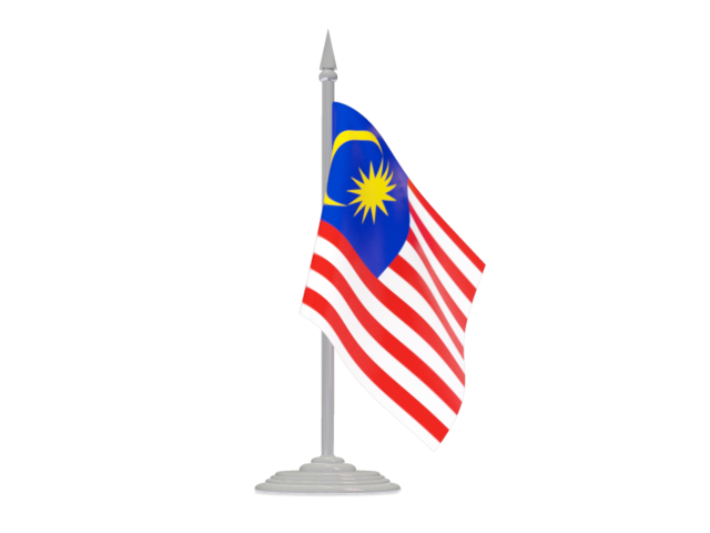 Flag with flagpole. Download flag icon of Malaysia at PNG format