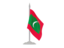 Maldives. Flag with flagpole. Download icon.