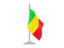 Mali. Flag with flagpole. Download icon.