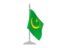 Mauritania. Flag with flagpole. Download icon.