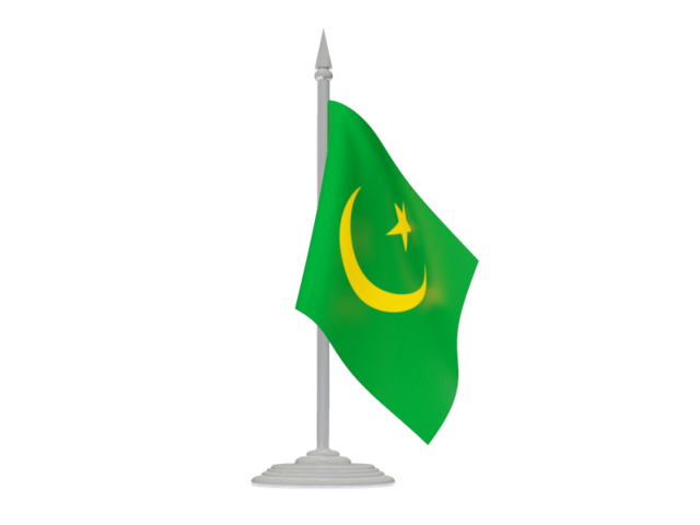Flag with flagpole. Download flag icon of Mauritania at PNG format