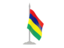 Mauritius. Flag with flagpole. Download icon.