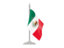 Mexico. Flag with flagpole. Download icon.