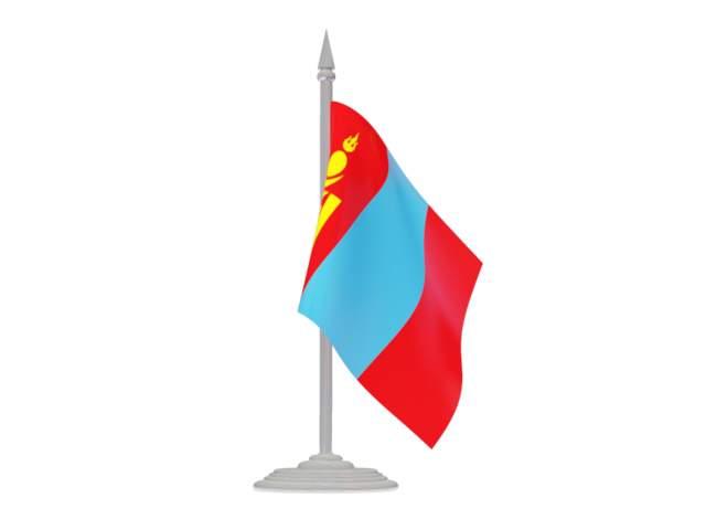 Флаг с флагштоком. Скачать флаг. Монголия