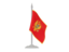 Montenegro. Flag with flagpole. Download icon.