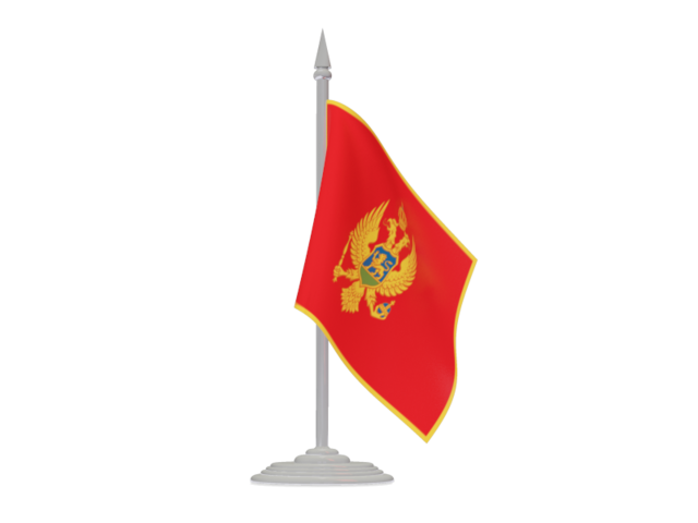 Флаг с флагштоком. Скачать флаг. Черногория