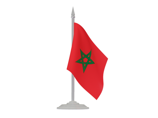 Flag with flagpole. Download flag icon of Morocco at PNG format