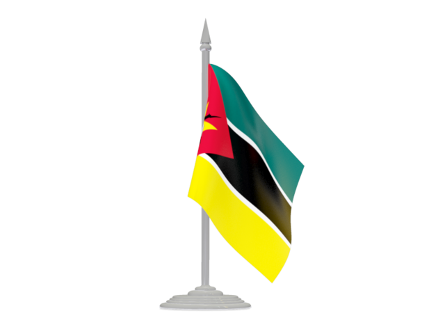 Flag with flagpole. Download flag icon of Mozambique at PNG format