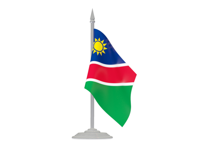 Флаг с флагштоком. Скачать флаг. Намибия