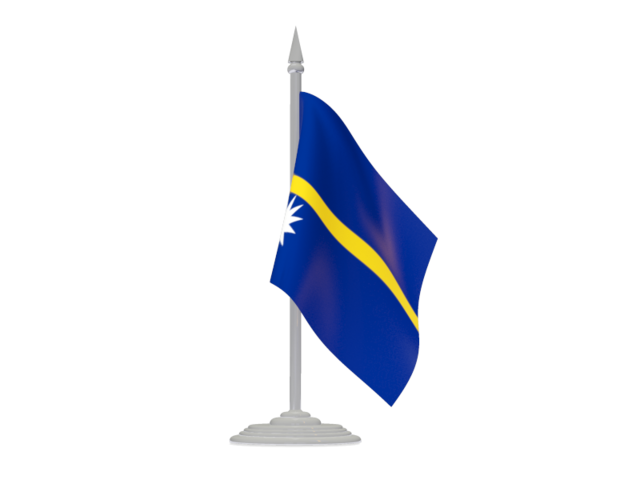 Флаг с флагштоком. Скачать флаг. Науру