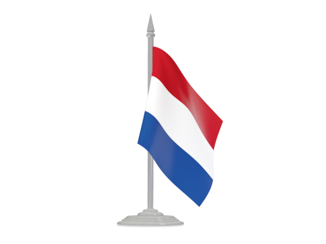 Flag with flagpole. Download flag icon of Netherlands at PNG format