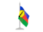 New Caledonia. Flag with flagpole. Download icon.