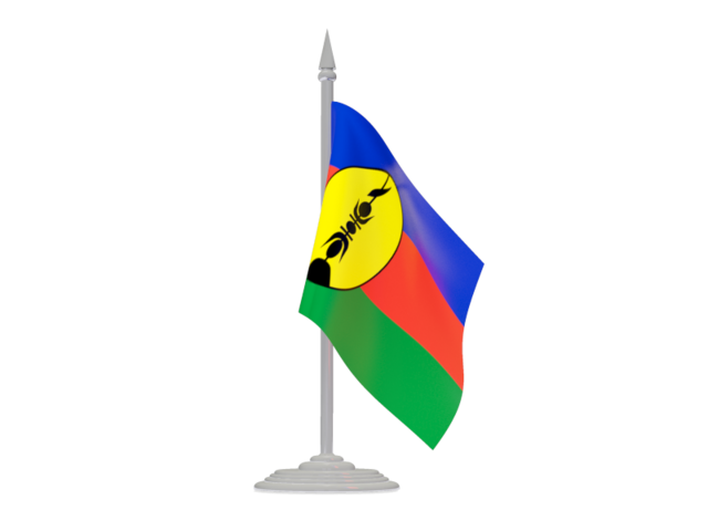 Флаг с флагштоком. Скачать флаг. Новая Каледония