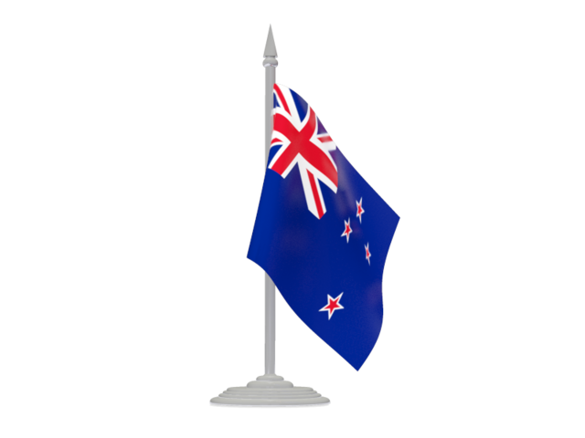 Flag with flagpole. Download flag icon of New Zealand at PNG format