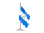 Nicaragua. Flag with flagpole. Download icon.