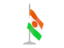 Niger. Flag with flagpole. Download icon.