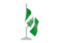 Norfolk Island. Flag with flagpole. Download icon.