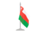 Oman. Flag with flagpole. Download icon.