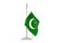 Pakistan. Flag with flagpole. Download icon.