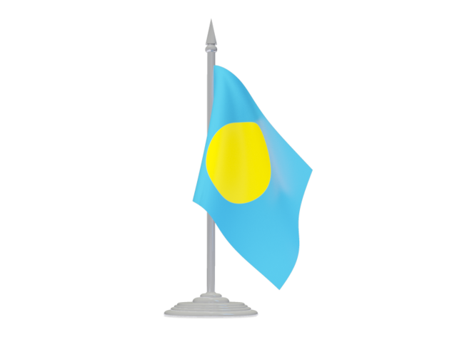 Flag with flagpole. Download flag icon of Palau at PNG format