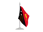 Papua New Guinea. Flag with flagpole. Download icon.