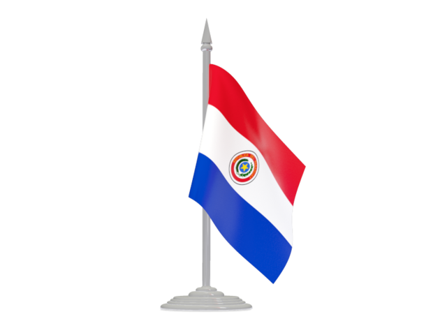 Flag with flagpole. Download flag icon of Paraguay at PNG format