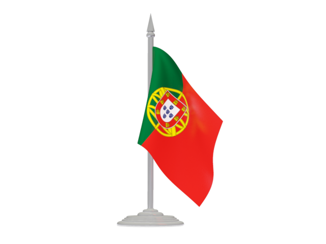 Флаг с флагштоком. Скачать флаг. Португалия