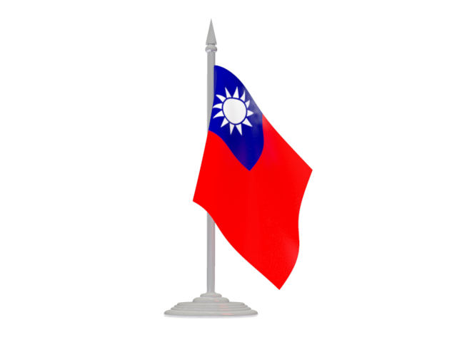 Flag with flagpole. Download flag icon of Taiwan at PNG format