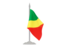 Республика Конго. Флаг с флагштоком. Скачать иллюстрацию.