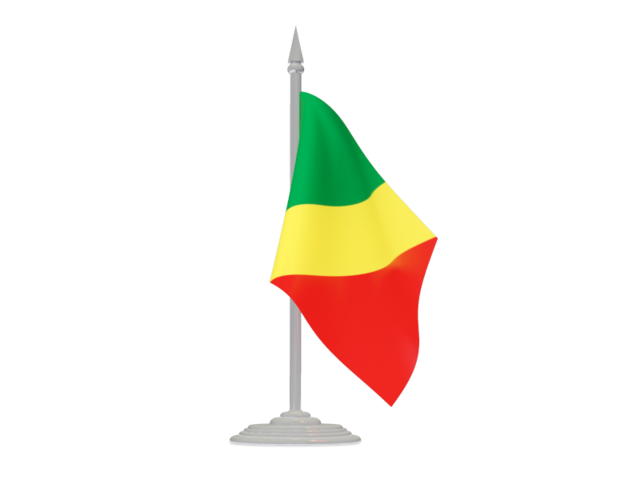 Flag with flagpole. Download flag icon of Republic of the Congo at PNG format