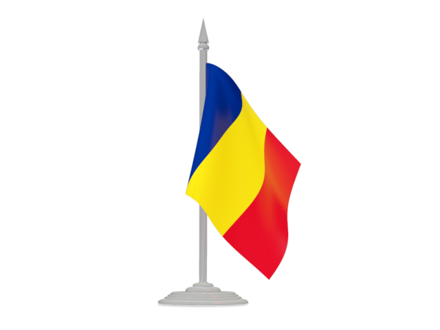 Флаг с флагштоком. Скачать флаг. Румыния