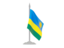 Rwanda. Flag with flagpole. Download icon.