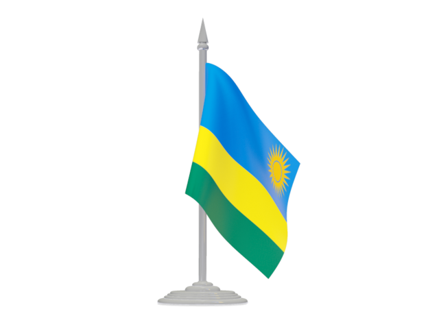 Флаг с флагштоком. Скачать флаг. Руанда