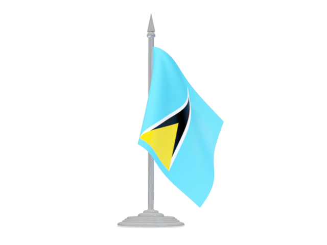 Flag with flagpole. Download flag icon of Saint Lucia at PNG format