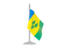 Saint Vincent and the Grenadines. Flag with flagpole. Download icon.