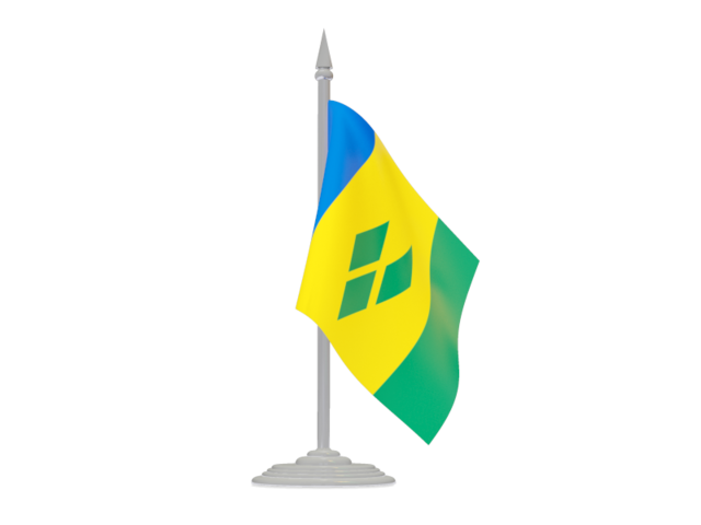 Flag with flagpole. Download flag icon of Saint Vincent and the Grenadines at PNG format