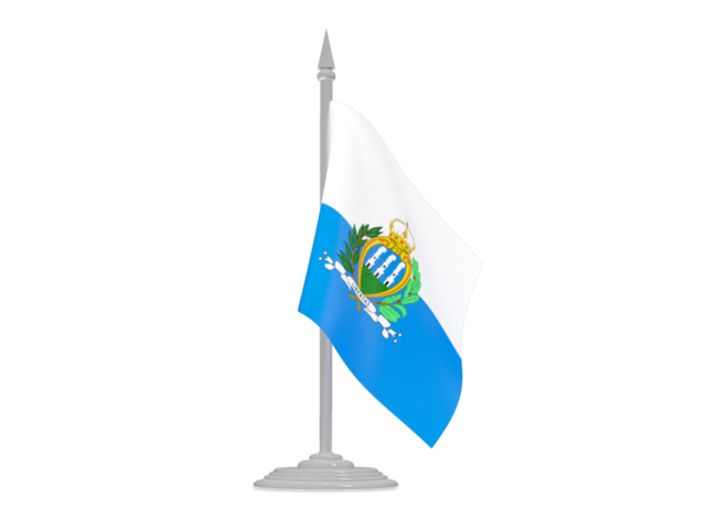 Flag with flagpole. Download flag icon of San Marino at PNG format