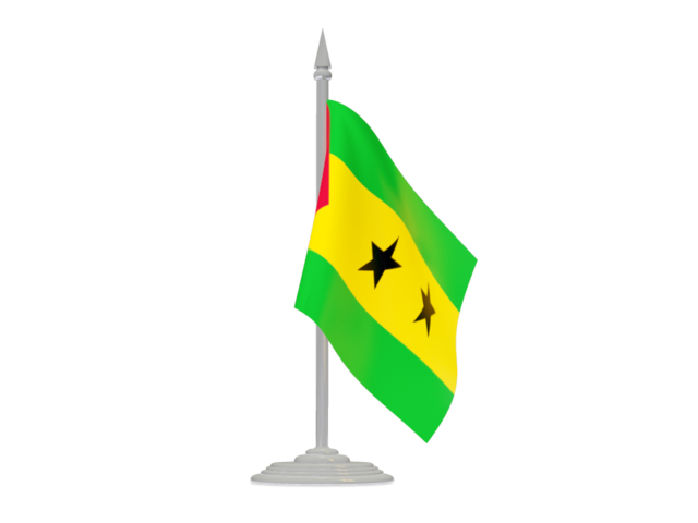 Flag with flagpole. Download flag icon of Sao Tome and Principe at PNG format