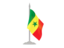 Senegal. Flag with flagpole. Download icon.