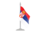 Serbia. Flag with flagpole. Download icon.