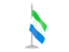 Sierra Leone. Flag with flagpole. Download icon.